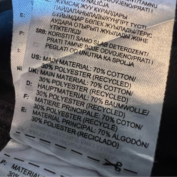 Adidas Essentials Colorblock Spell Out Hoodie Men's S Black White Sweatshirt - Picture 8 of 9